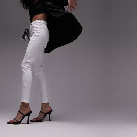 2/$30 Topshop Jamie High Rise Skinny White Ankle Cropped W25 #9313 - Picture 3 of 12